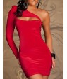 Sexy One-shoulder Cotton and Spandex Mini Dress