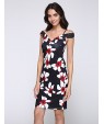 Women's Sexy Floral Bodycon Dress , V Neck Knee-length Cotton / Polyester