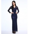 Women's Sexy Beach Casual Party Plus Size V Neck Bodycon Lace Maxi Dress