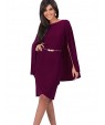 Women's Formal Vintage Street chic Plus Size Dress,Solid Round Neck Knee-length Long Sleeve Polyester Summer