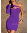 Sexy One-shoulder Cotton and Spandex Mini Dress