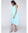 Women's Work Plus Size / Chiffon Dress,Solid Round Neck Mini Sleeveless Blue / Yellow Polyester Summer