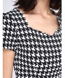 Women's Vintage / Simple Houndstooth Ruffle Slim Fishtail Plus Size / Sheath Dress,Square Neck Knee-length