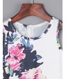 Women's Print Bodycon Crew Neck Micro Elastic Sleeveless Above Knee Plus Size Dress