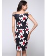 Women's Sexy Floral Bodycon Dress , V Neck Knee-length Cotton / Polyester