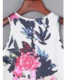 Women's Print Bodycon Crew Neck Micro Elastic Sleeveless Above Knee Plus Size Dress