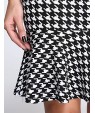 Women's Vintage / Simple Houndstooth Ruffle Slim Fishtail Plus Size / Sheath Dress,Square Neck Knee-length