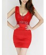 Women's Sexy Deep-v Sequined Bodycon Mini Dress