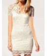 Women's Sexy Lace V Neck Spring Mini Dress