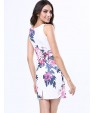 Women's Print Bodycon Crew Neck Micro Elastic Sleeveless Above Knee Plus Size Dress