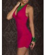 Women's Sexy Halter Cotton and Spandex Mini Dress