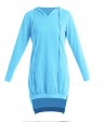 Women's Casual/Daily / Plus Size Dress,Solid Round Neck / Hooded Above Knee Long Sleeve Blue / Black / Gray Polyester Fall Micro-elastic