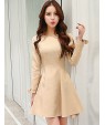 Women's Simple Solid Chiffon Dress , Round Neck Mini Polyester