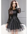 Women's Simple Solid Skater Dress , Round Neck Mini Polyester